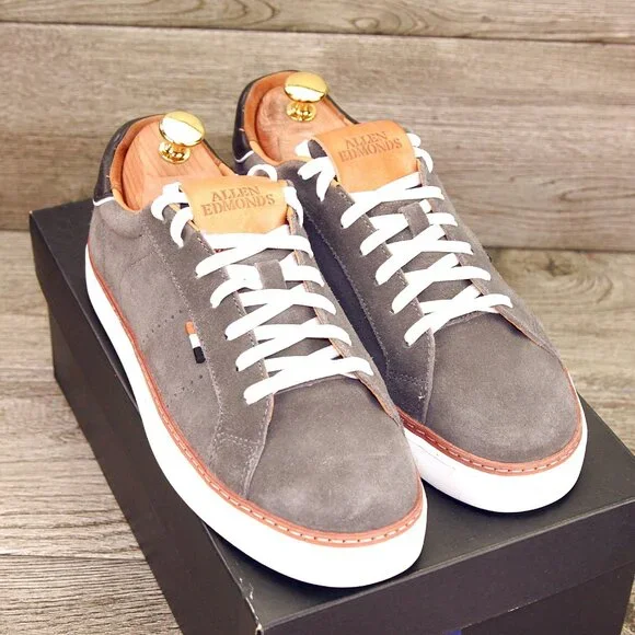 * NIB * $295 Allen Edmonds ALPHA Sneaker 7 D Grey Suede * add $15 new Trees - Picture 1 of 13